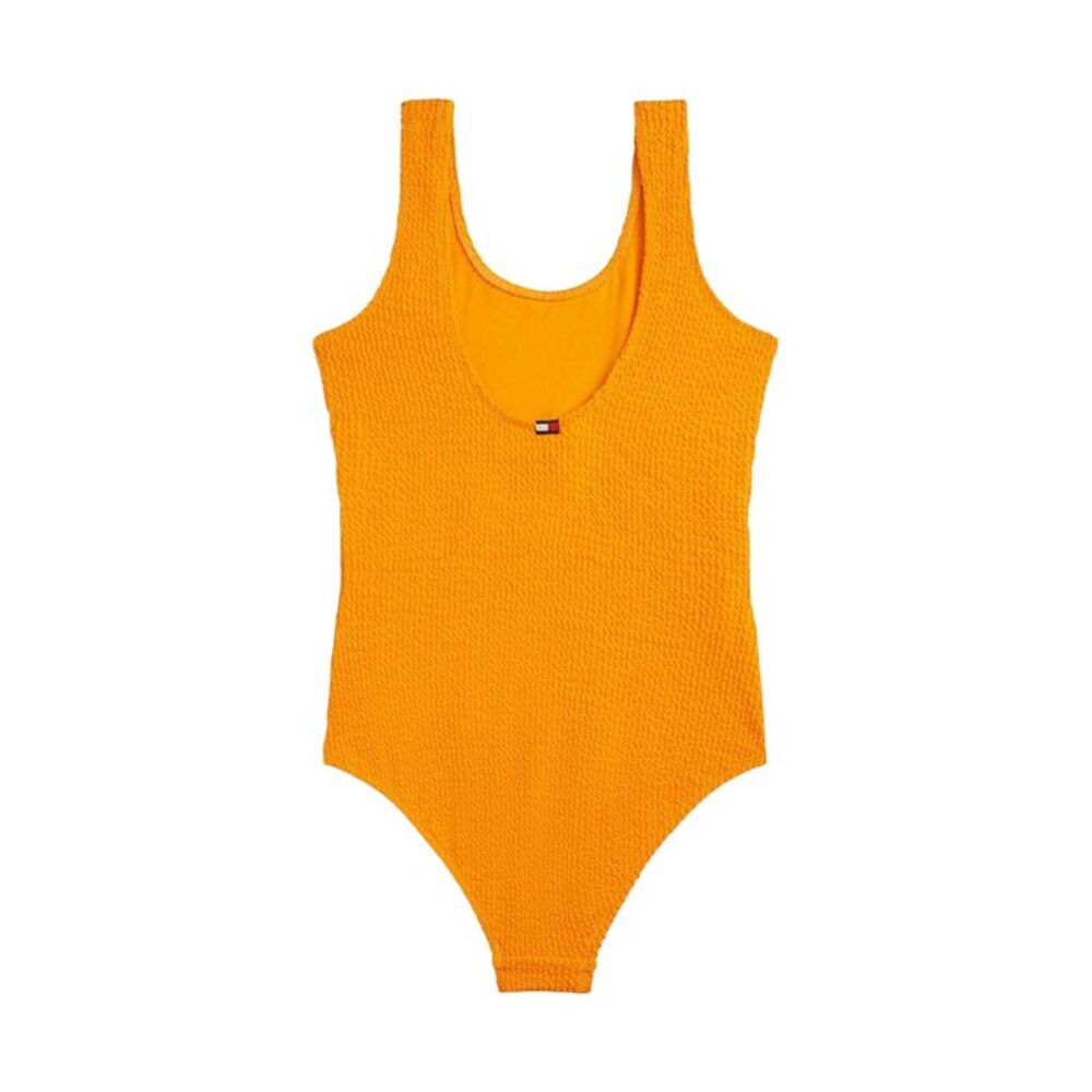 Tommy Hilfiger Girls Scoop Neck One Piece Bathing Suit / Orange